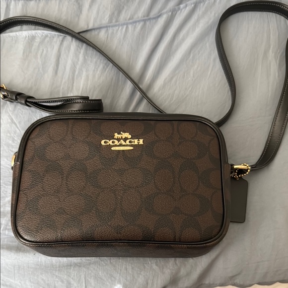 Coach Handbags - Coach Dark Brown Logo Crossbody Bag